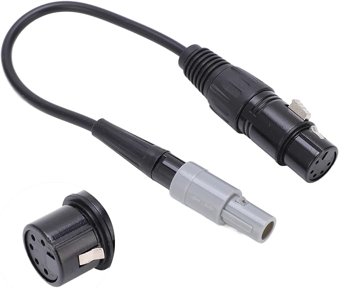 Aviation Headset Adapter 6pin to 5pin XLR High Density Sponge Helicopter Headset Adapter Shielded Wire Portable Lightweight for Aircraft Earphone Transfer ABS Sponge 30cm