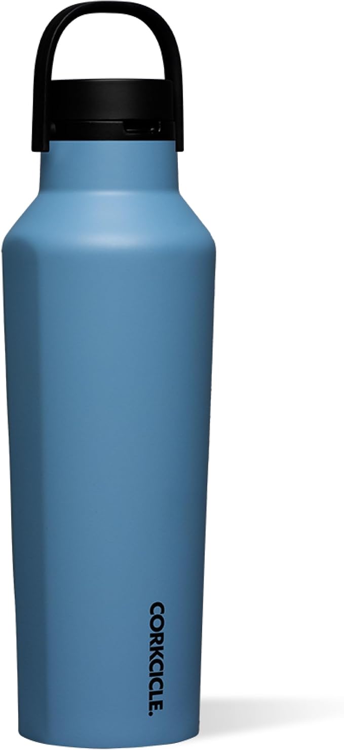 Corkcicle Sport Canteen - Keeps Drinks Cold 25 Hours - Stainless Steel Water Bottle - Triple-Insulated - Spill-Proof - Summer Drinkware Gift - Keeps Drinks Ice Cold - 20 oz - River