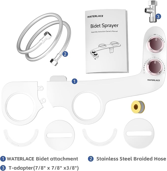 Bidet Attachment for Toilet Seat Water Pressure - Non Electric Bidets Self Cleaning Sprayer - Dual Nozzle Bidet Attachments Toilets Spray - Adjustable Bidets Wash Butt Cleaner for Bathroom Gifts