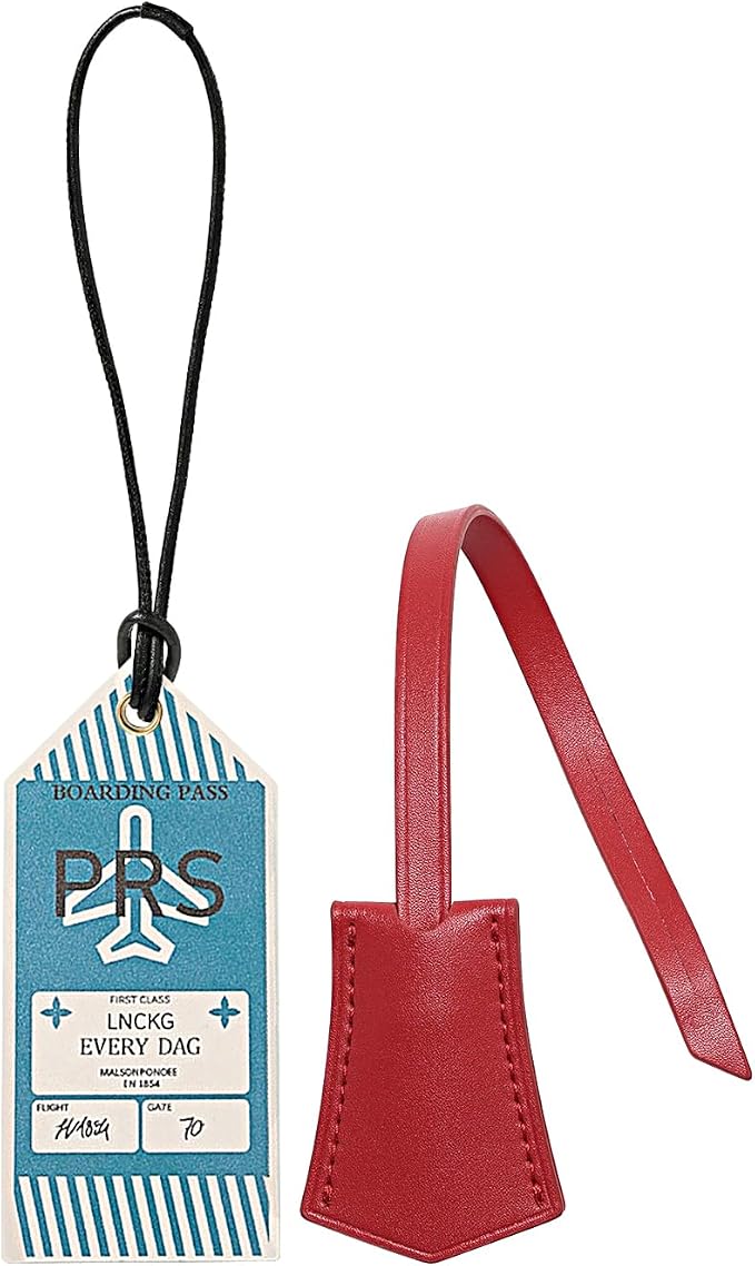 jiesinlov Microfibre Leather Tags for Speedy 25 30 35 Handbag,Luggage or Suitcase Tag (Boarding Pass-Red Tag)