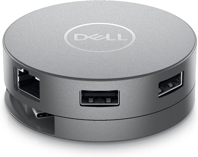 Dell 7-in-1 USB-C Multiport Adapter - DA310-2. USB-A Ports, 1 USB-C, 1 HDMI, 1 DisplayPort, 1 VGA and 1 RJ-45 Port, Crisp 4K Resolution at 60Hz, SuperSpeed Data Transfers, Lightweight and Portable.