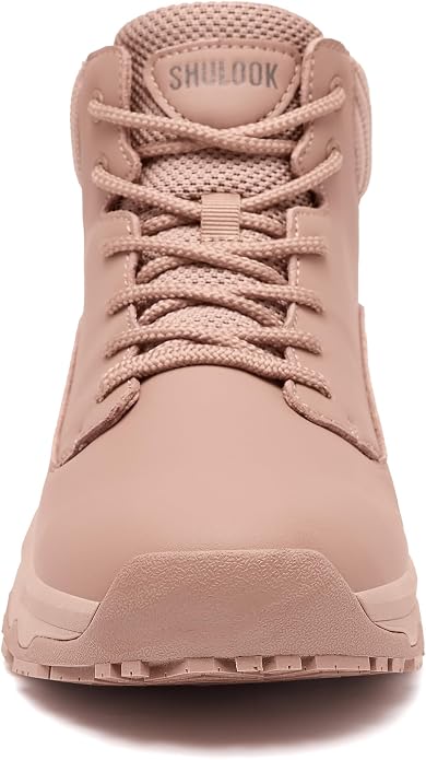 SHULOOK Non Slip Work Boots for Women Slip-Resistant Shoes Waterproof Food Service Chef Kitchen Restaurant Working Casual Comfortable Ankle Boot Outdoor Walking Booties Sneakers