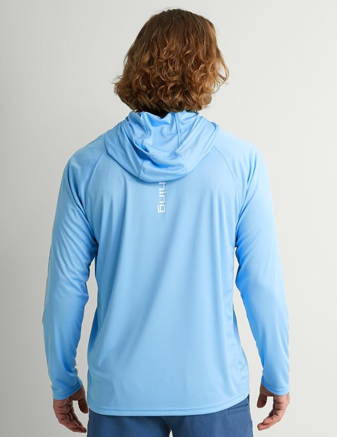 HUK Mens Pursuit Vented Long Sleeve Hoodie, Fishing Shirt with Hood