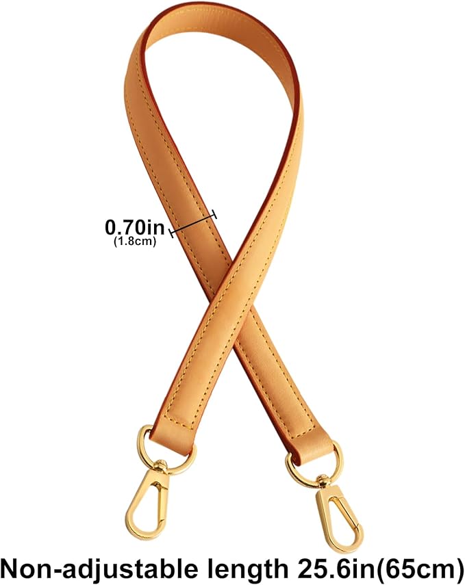 jiesinlov Genuine Vachetta Leather Replacement Straps Purse Shoulder short Strap conversion kit for Graceful tote soft speedy Alma And Dauphine Bags Brown (W0.7in,L25.6in-Beeswax)