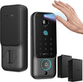 Lockin Venoris Plus - All-in-One Smart Lock for Front Door - Palm Vein & Fingerprint Keyless Entry- 2K 180° Ultra-Wide Camera, Night Vision, Built-In WiFi & 8GB Storage- No Monthly Fee- Dual Batteries