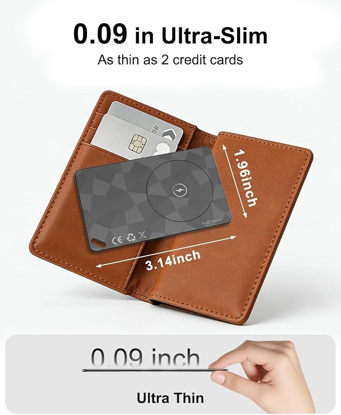 (4 Pack) 2026 Wallet Tracker Card (iOS and Android) Slim Tracking Card, 6-12 Years Battery Bluetooth Smart Card, Work with Apple Find My & Google Find Hub, GPS Locator for Passports, Keys, Backpack