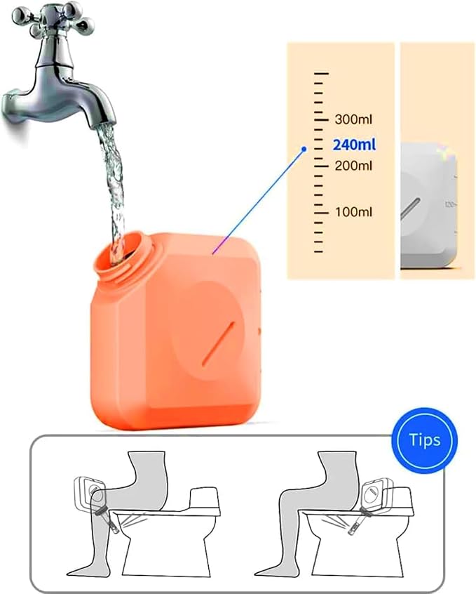 Portable Bidet for Travel, Handheld Toilet Bidet Sprayer for Toilet, 240ml High Pressure Bidet Sprayer 360° Rotating Nozzle for Women & Children Camping