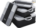 4 Set Compression Packing Cubes for Travel Essentials,Compressible Expandable Packing Cubes for Suitcase,OlarHike Luggage Garment Bags for Travel,Handy Helper for Organizing Clothes(Black)
