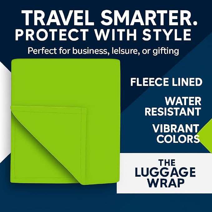 Small, Lemony Lime Green Water-Resistant Luggage Covers for Suitcase TSA Approved for 19"-21" - Durable Patented Design Suitcase Covers for Luggage, Fundas para Maletas, Travel Accessories