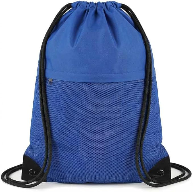 TILYMOL Drawstring Backpack Gym Bag - String Gym Bag for Men & Women, Lightweight Cinch Sports Sackpack for Beach, Travel, Yoga, Swimming, Blue