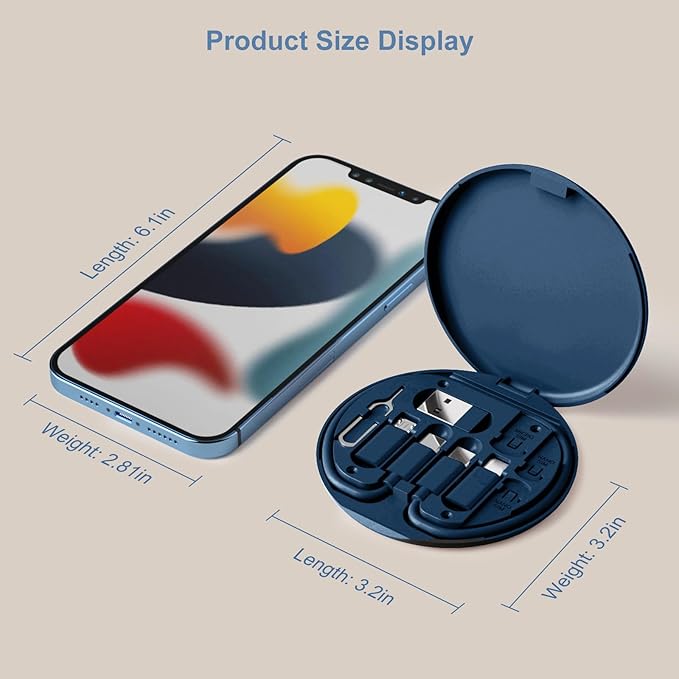 USB to USB-C Adapter, USB C Charging Cable Adapter Kit Contains Multiple OTG Adapters for USB Type C/USB A/USB C Male Cable/Micro USB, Equipped with SIM Extractor/SIM Slot/Phone Holder (Blue)