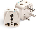 OREI World (USA, UK, China & More) to India (Type D) Travel Adapter Plug - 2 in 1 - CE Certified - RoHS Compliant - 2 Pack - White Color (DB-10-2PK)