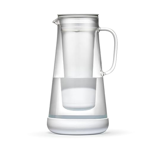 LifeStraw Home-Water Filter Pitcher, 7-Cup, Glass with Silicone Base,White,for Everyday Protection Against Bacteria, Parasites,Microplastics, Lead, Mercury, PFAS and a Variety of Chemicals (Pack of 6)