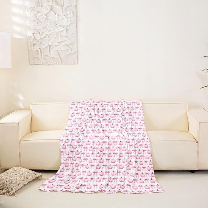 Pink Bow Couch Cover for Dogs,Fall Decorations Thanksgiving Pumpkin Washable Couch Covers Autumn Harvest Fall Non Slip Sofa Cover,Girly Bowknot Cushion Cover Dogs Sofa Slipcover for Pets,91"x134"