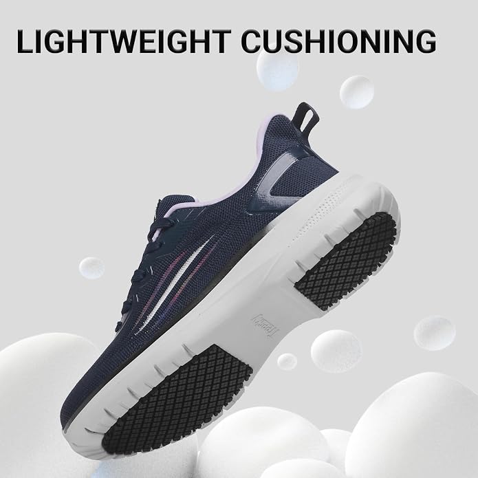 Treesky Black Non Slip Work Shoes for Women, Restaurant & Kitchen Sneakers | Slip resistant soles, lightweight cushioning, breathable knit, removable insole, for nursing, food service & long shifts