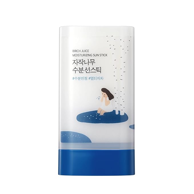 ROUND LAB Birch Juice Moisturizing Sun Stick Broad Spectrum SPF 50+, 0.67oz, Sunscreen Stick for face and body, No White Cast, Non-Sticky, Travel-Friendly, Protector Solar Barra, Korean Sunscreen