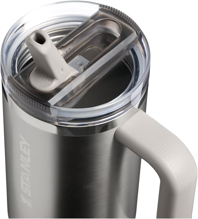 STANLEY Quencher ProTour Flip Straw Tumbler with Leakproof Lid 30 oz | Built-in Straw and Handle | Cup Holder Compatible for Travel | insulated Stainless Steel Cup | BPA-Free | Stainless Steel Ash