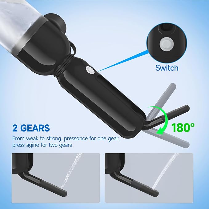 Morfone Portable Bidet for Travel, High Pressure Electric Handheld Sprayer 350ML with Dual Spray Modes, USB-C Rechargeable Waterproof Travel Bidet for Women, Men, Postpartum, Personal Hygiene(Black)