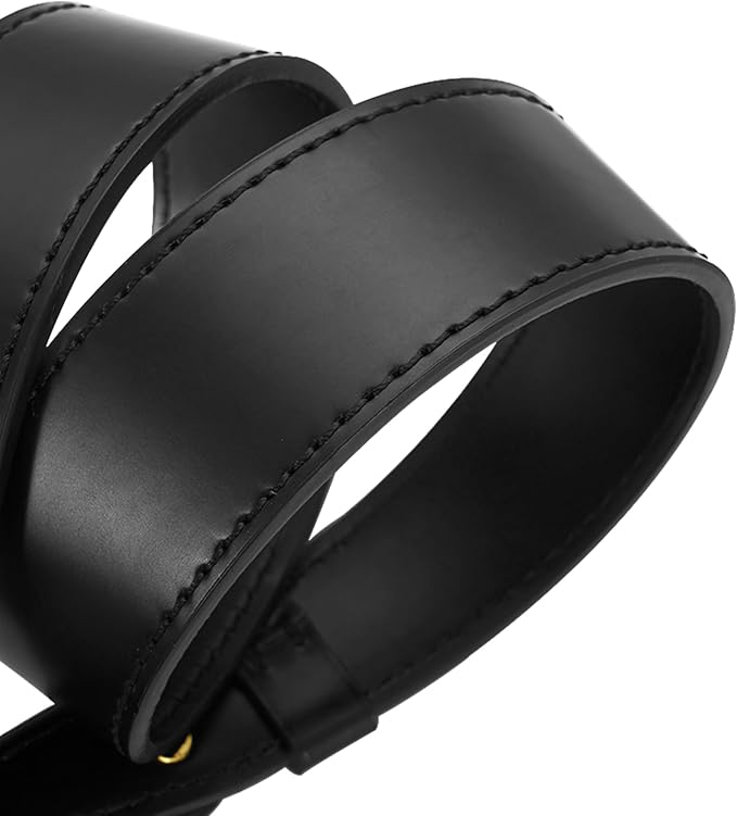jiesinlov Vachetta Leather Replacement Straps Purse Shoulder Strap for Gracefull Bags (W1.4in,L25in-Black)