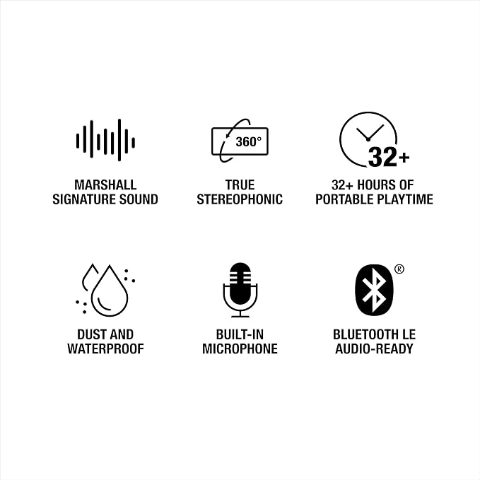 Marshall Emberton III Portable Bluetooth Speaker - Rugged Waterproof/Dust-Proof Design | Loud Stereo Sound, Deep Bass | Compact and Wireless for Travel and Outdoors - Cream