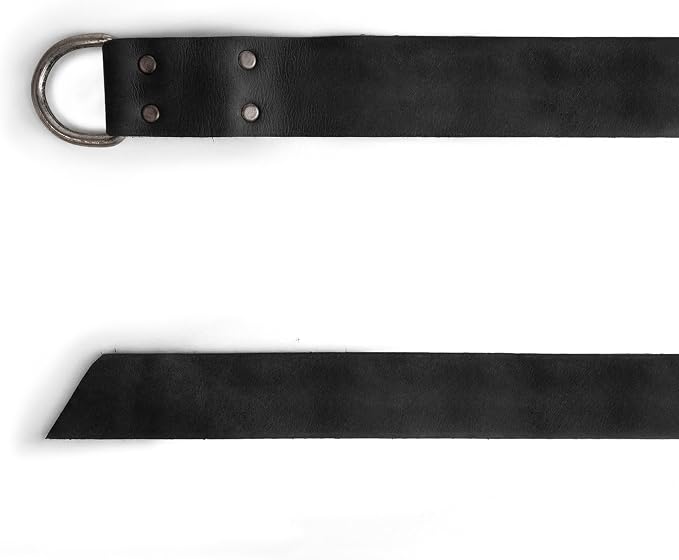 Hide & Play, Leather Medieval Belt with Half Ring Closure, Renaissance Style, Adjustable Strap for Viking Cosplay, Handmade