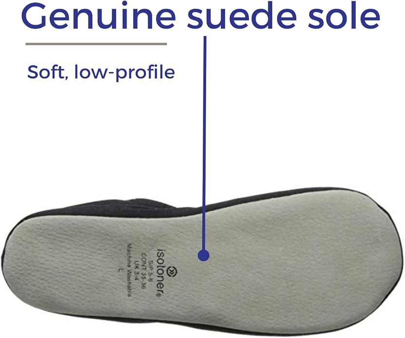 Isotoner Women's Satin Ballerina Slippers with Classic Ribbon Bow and Suede Sole