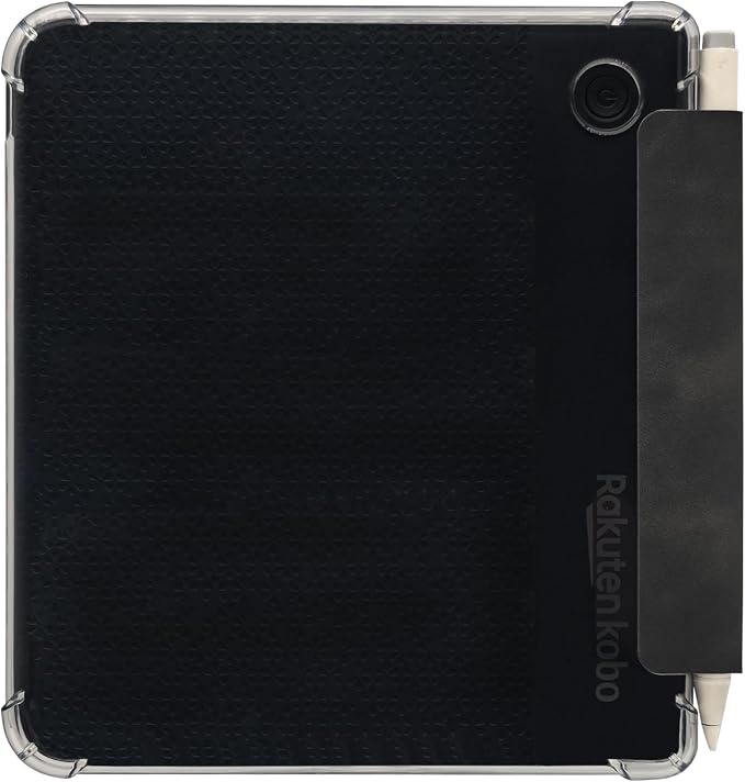 Folio Leather Case for 7" Kobo Libra Colour (2024) eReader - Ultra-Thin Enhanced Auto Sleep/Wake Cover with Transparent TPU Back, Magnetic Closure, Stylus Holder (Black)