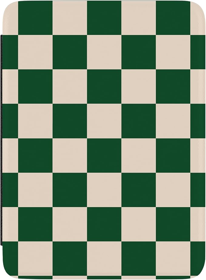 Casely Kindle Case | Fit Check | Green Checkerboard | Compatible with 7” Kindle Colorsoft and 7” Kindle Paperwhite (12th Gen 2024 Models)