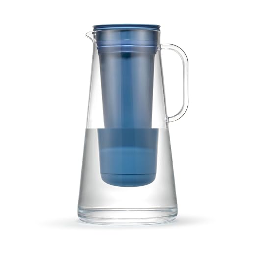 LifeStraw Home Pitcher BPA Free Plastic 7 Cup Stormy Blue