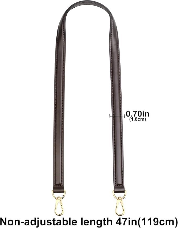 jiesinlov Vachetta Leather Straps Replacement Crossbody, Purse Shoulder Strap for Gracefull Bags (W0.7in,L47in-Coffee)
