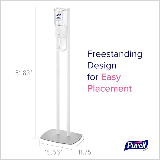 PURELL ES10 Dispenser Floor Stand with White Automatic Hand Sanitizer Dispenser (Pack of 1) – 8210-DS