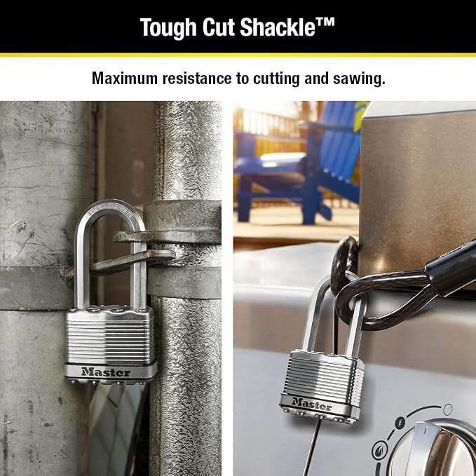 Master Lock M5XDLH Magnum Heavy Duty Padlock with Key, 1 Pack Silver