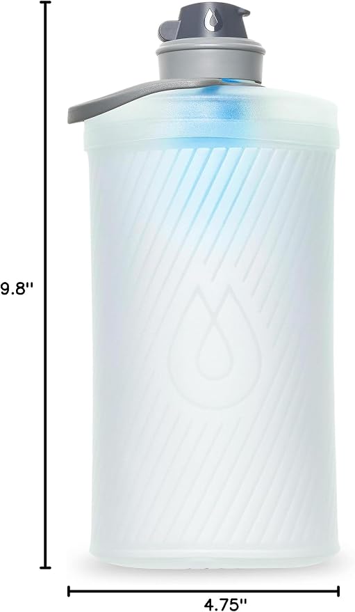 HydraPak Flux+ 1.5L Filter Kit - Collapsible Backpacking Water Bottle With Integrated Water Filter - BPA Free, Ultra Light, Spill-Proof Twist Cap