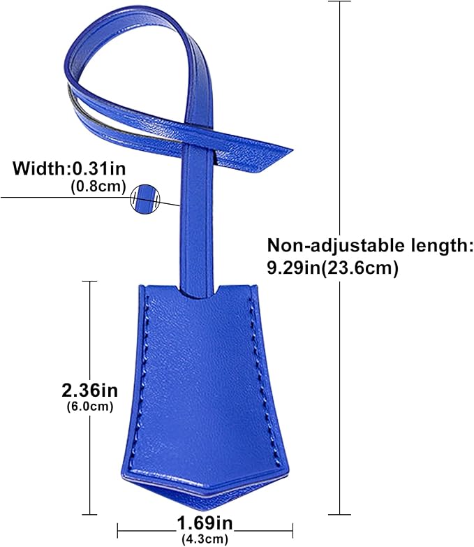 Microfibre Leather Tag for Luggage Bag or Suitcase, Decorative Hang Tag for Speedy 25 30 35 Handbag(Blue Tag)