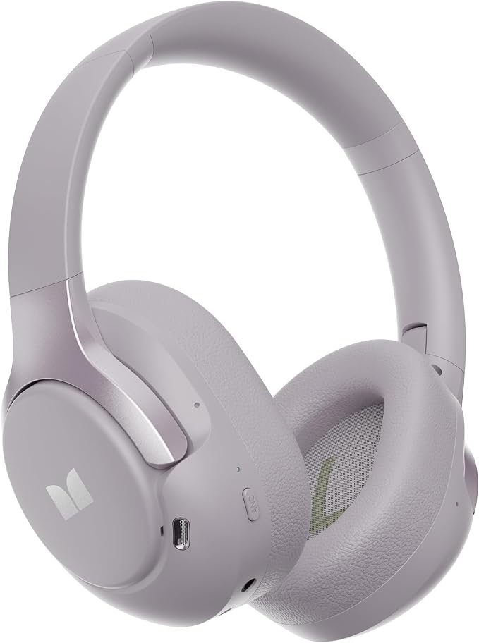 Monster Persona 5th ANC-Wireless Bluetooth Over-Ear Headphones with Microphone, 70H Playtime, Bluetooth 6.0, Comfortable and Foldable Design (Purple)