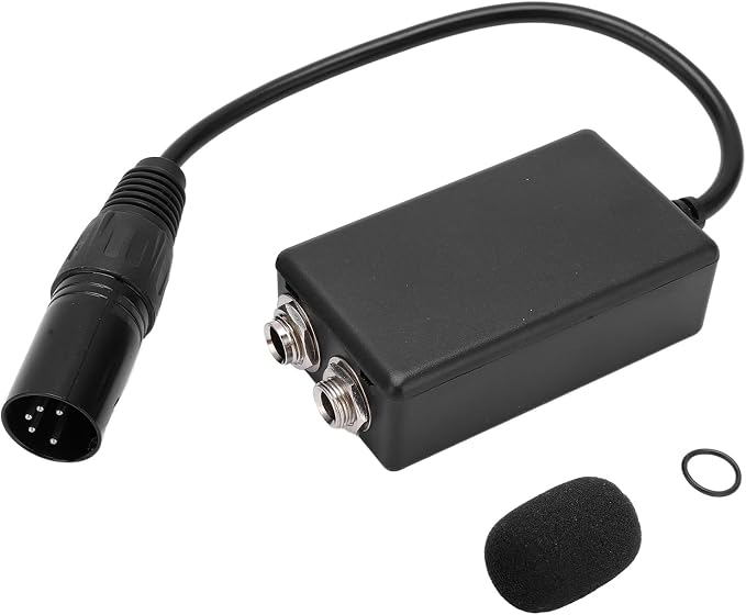 Aviation Headset Adapter GA Dual Plugs to XLR 5 Pin Male, General Aviation Headphone Extension Cable with O Rings and Mic Cover for Fixed Wing Aircraft Pilots