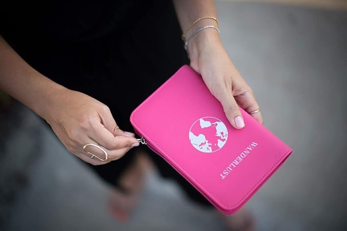 Phone Charging Passport Holder - Travel Wallet with Removable Power Bank holds money, cards, phone, travel docs- RFID Blocking - Compatible with All Phones - Travel Accessories