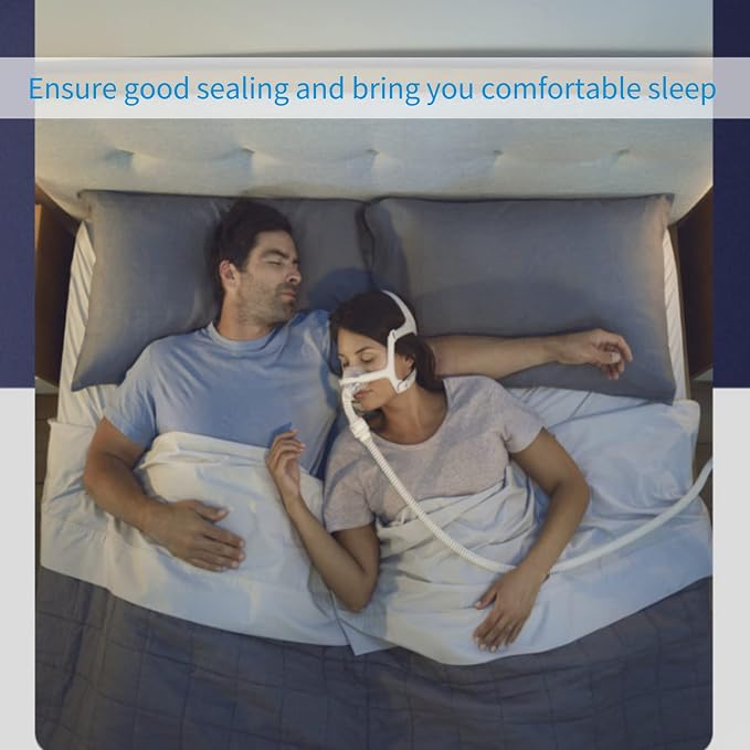 CPAP Mask, Nasal Pillow CPAP Masks for Airfit N20, CPAP Nose Mask with Headgear, Frame, Tube and Cushion for N20, Reusable Sleep Apnea Mask, M Size