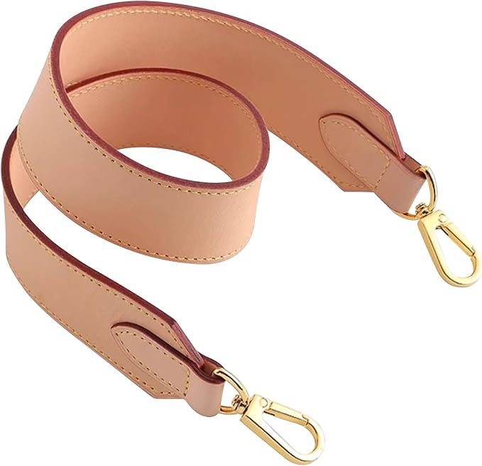 jiesinlov Vachetta Leather Straps Crossbody Replacement Bag Shoulder Strap for Neverful Tote Handbag(W1.5in,L45.2in-Apricot)