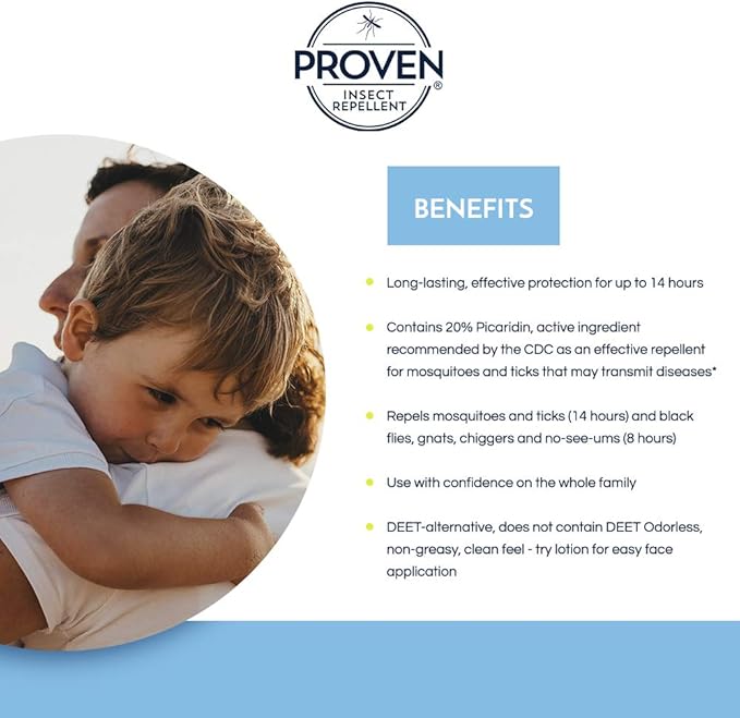 Proven Insect Repellent Lotion – Protects Against Mosquitoes, Ticks and Flies - 6 oz, Odorless 2-Pack2