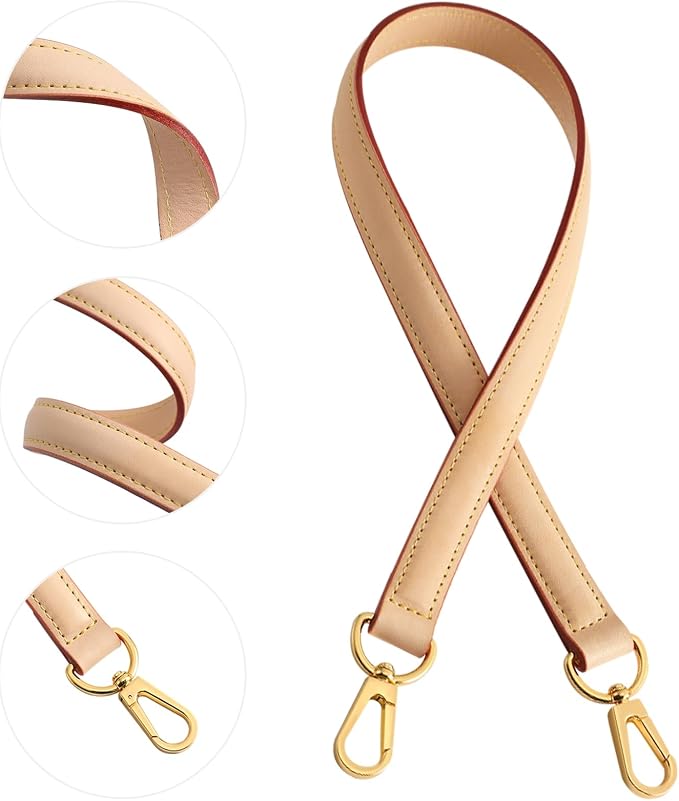 jiesinlov Vachetta Leather Replacement Straps Purse Shoulder Strap Accessories for Graceful Tote Hobo Speedy25 30 Alma And Dauphine pochette neno Bags (Wild0.7in,L25.6in-Apricot)