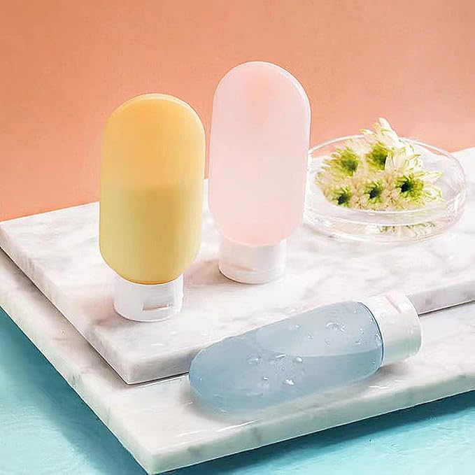 Travel Bottles Set For Toiletries Travel Size Containers Leak Proof Silicone Squeezable Spray Bottles Jars For Women Men, For Shampoo Lotion Body Wash (12pcs 100ml Toiletries Bottles)