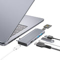 USB C Hub, USB C Adapter, 7 in 2 USB-C Hub for MacBook with Thunderbolt 4, 4K HDMI, Type C, 2 USB A, SD/TF Card Reader, Compatible with MacBook Pro 2016-2024, MacBook Air 2018-2025