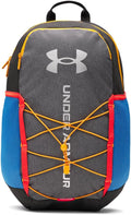 Under Armour Unisex Hustle Sport 6.0 Backpack, (003) Black/Black/Metallic Silver, One Size Fits Most