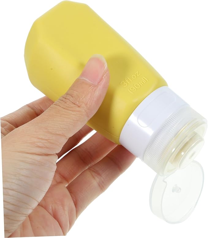3pcs Silicone Travel Toiletries Set Shampoo Lotion Bottles Leak Containers for Face Wash Body Wash and Cosmetics for Travel and Go Use Style