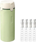 Leak Proof Travel Bottles Set, 4 Pack 30ML Refillable Travel Size Containers, Portable Silicone Squeezable Bottles for Shampoo, Conditioner, Lotion (4 in 1 Kit) (Green)