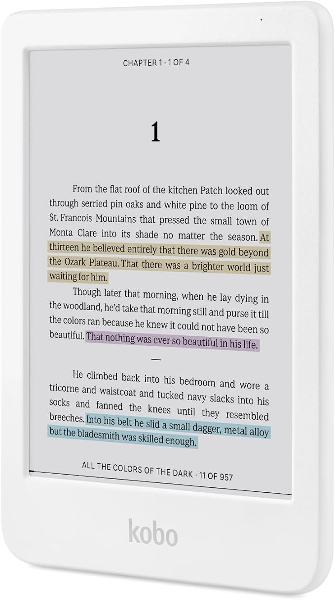 Kobo Clara Colour eReader (White) with Case Bundle (Cobalt Blue Basic SleepCover, Case Bundle)