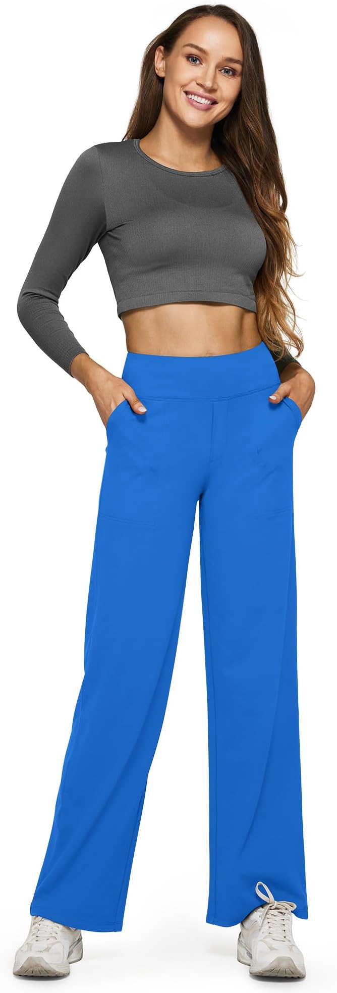 G4Free EverGoing Yoga Pants Women Wide Leg Pants with Pockets High Waist Stretch Dress Casual Sweatpants Petite/Regular/Tall