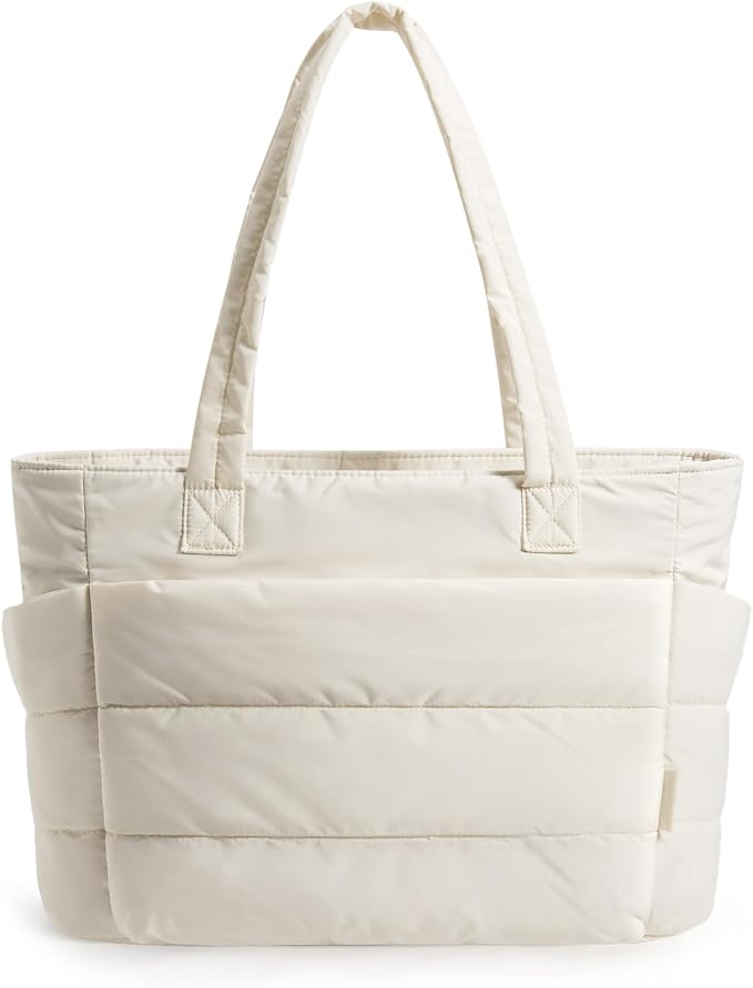 BAGSMART Tote Bag for Women, Lightweight Puffy Tote Bag with Compartments Shoulder Bag Handbag for Travel, Work, Gym | Lightweight