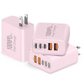 QZIIW USB C Wall Fast Charger Block, 100W 5-Port Type C Fast Charging Block 3 Pack-PD Power Charger Adapter QC 3.0 USB Multiport Charger Brick for iPhone 17 16, Samsung Series MacBook/Air, iPad, etc.